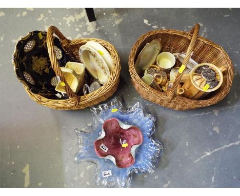 A good mixed lot of ceramic ware to include a Price Kensington part coffee service, a Bunnykins bowl, two art glass bowls and