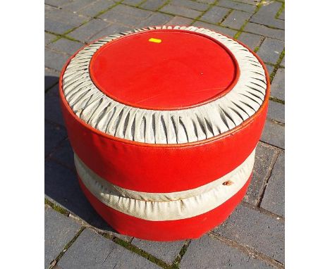 A 1950's mid century target stool on castors by H.C. Hanley (Worcester). 34cm (h) x 40cm (dia).