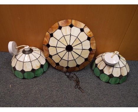 Three Tiffany style ceiling lamp shades
