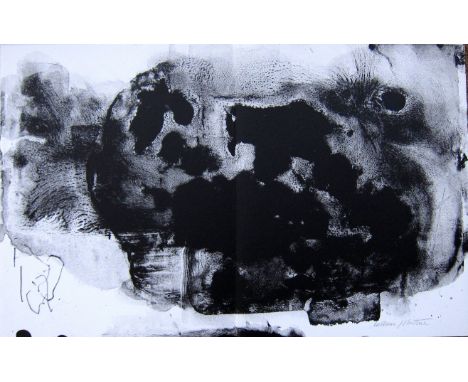 WILLIAM JOHNSTONE [1897-1981]. Untitled Abstract [Edwin Muir poetry inspired series], 1981. lithograph, edition of 50 [22/50]