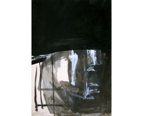 ROBERT CLATWORTHY R.A. [1928-2015]. Head, 1957. gouache. signed and dated. 56 x 38 cm [overall including frame 70 x 53 cm]. P