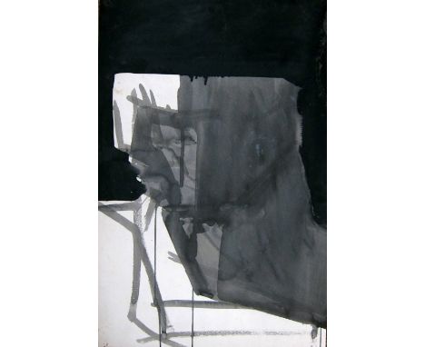 ROBERT CLATWORTHY R.A. [1928-2015]. Head, 1957. gouache. signed with initials. 55 x 36 cm [overall including frame 70 x 53 cm