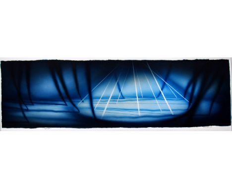 MARK SHEPHERD. Night Light, 2001. watercolour. signed and dated. 18 x 61 cm image size [unframed but mounted - mount size 35 
