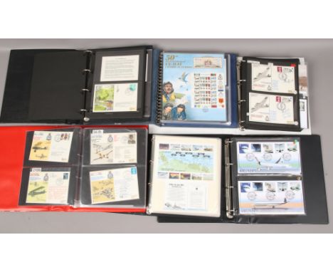 Six folders of first day covers including 50th anniversary of VE - Day signed and unsigned, escaping society etc.