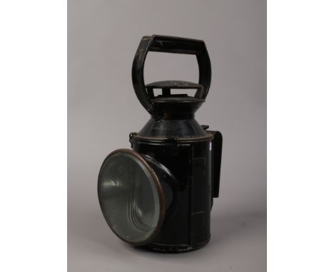 A railway signal lamp, stencilled B.R.