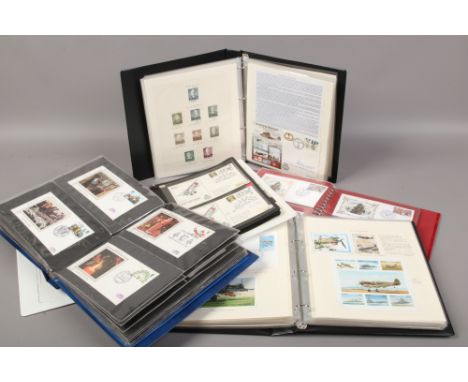 Five folders of first day covers including RAF and Red Arrow signed Benham, World War II examples.