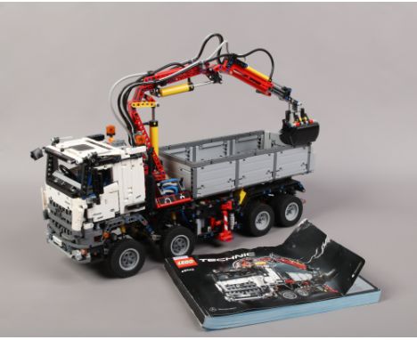 A Lego Technic 42043 Mercedes Benz Arocs truck fully built detailed model battery operated with full instruction manual.Condi