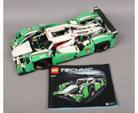 A Lego Technic 42039 24 hour race car a pre-built detailed model with full instruction manual.