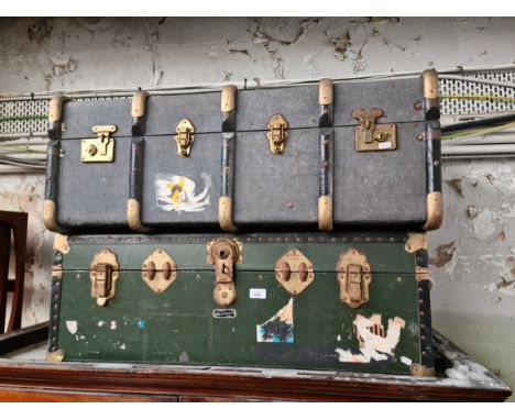 Two vintage travel trunks. 