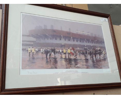 A signed limited edition print after Marc Grimshaw, 'United at Home', 767/1500, 51cm x 29cm, signed lo lower right, counter s
