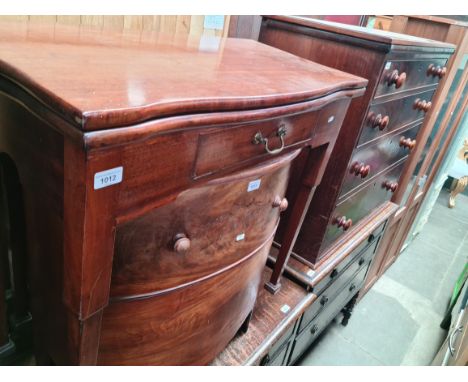 A Georgian mahogany fold top tea table with drawer. 