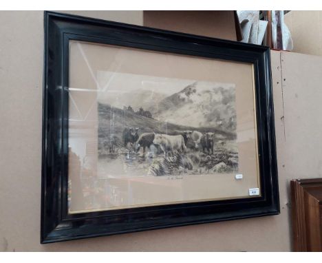 After Daniel Sherrin (1868-1940), late 19th century/ early 20th century print, 'In the Trossachs', landscape scene with highl