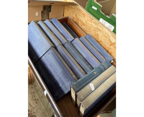 2 boxes of camera equipment, film developing, slide projector, classic literature - William Makepiece Thackeray works, 14 boo
