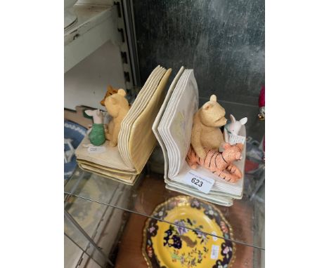 A pair of ceramic Classic Pooh bookends by Border Fine Arts, Pooh at Home A3240 