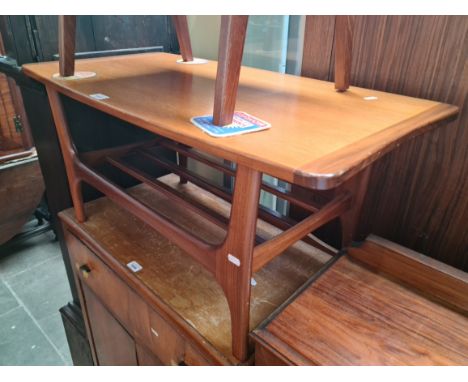 A mid 20th century teak coffee table, length 92cm. 