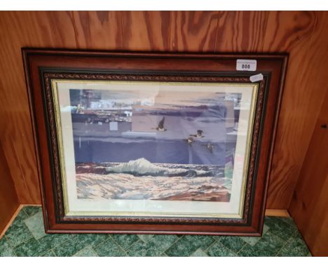 After Winston Morgan, 20th century colour print, 'Moonlight Flight' 35cm x 25cm, signed and titled to lower margin, framed an