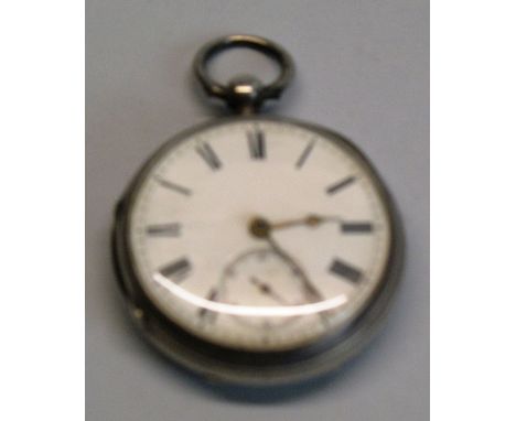 A Victorian pocket watch, the key wind fusee movement inscribed "W Andrews Coventry" having white enamelled dial with Roman n