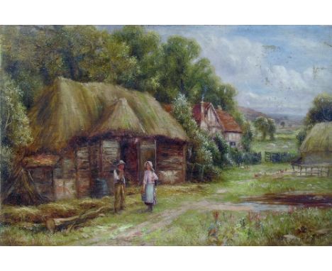 R J Hammond (late 19th/early 20th Century), "Near Sedbury Herefordshire", signed oil, titled verso, 41cm x 61cm, unframed