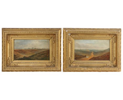 Attributed to Obadiah Short (British, 1803-1886)Views of Mousehold, NorwichPair of oils on panel10 x 17cm (4in x 7in) origina