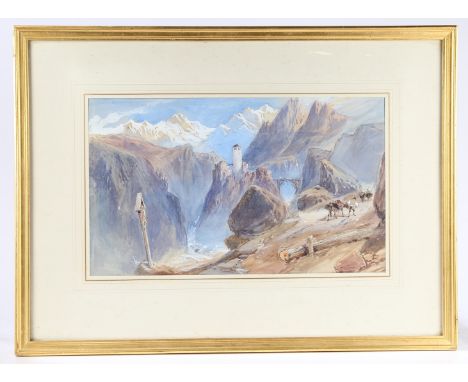 Myles Birket Foster RWS (British,1825-1899)"Alpine Scene"pencil and watercolour75cm by 56cm including frame Provenance: The F