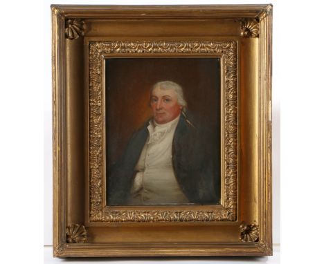 English School (18th Century)Portrait of a Gent wearing Black Jacketoil on panel33 x 26cm (13in x 10.5in).  CR * Good general
