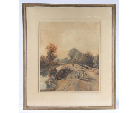 Peter De Wint (British 1784-1849) "Lane Scene With Figures" watercolour51 x 44cm (20in x 17.5in)Provenance: The Fine Art Soci