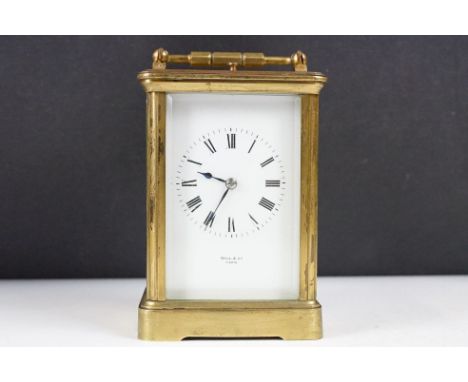 Brass Repeater Carriage Clock by Hall &amp; Co, Paris 