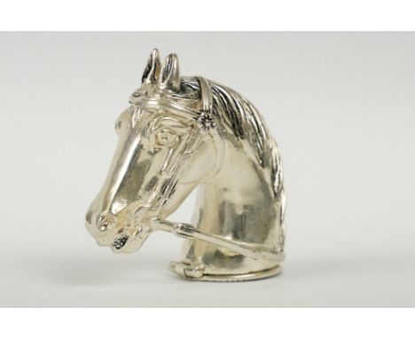 Silver Plated Horse Head Vesta Case 