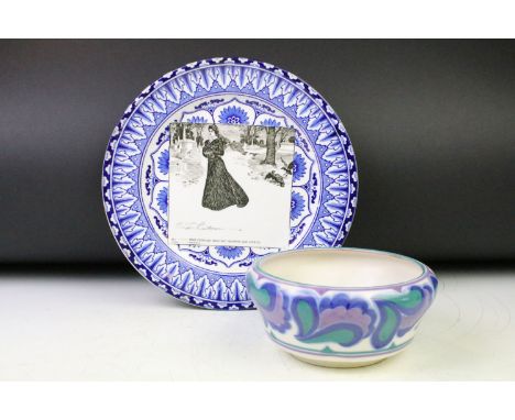 Royal Doulton 'Gibson Girl' ceramic plate with transfer printed scene 'She Finds that Exercise Does Not improve Her Spirits',