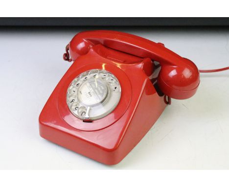 British Telecom rotary dial telephone, model 8746 D in red