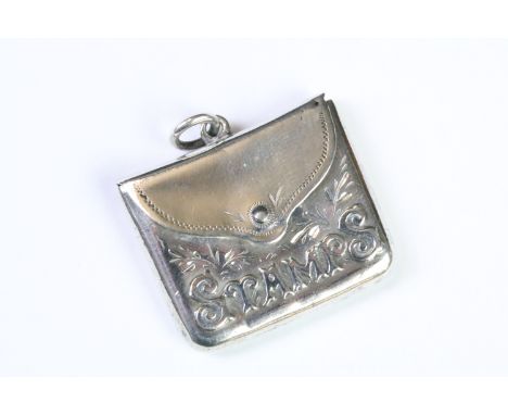 A fully hallmarked sterling silver stamp case, assay marked with the anchor for Birmingham, maker marked for Crisford &amp; N