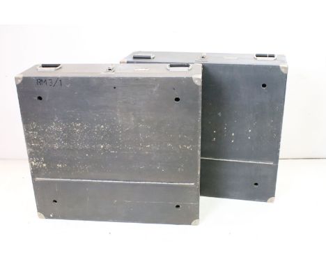 Pair of RAF / Military Wooden Ammunition or Storage Boxes , each 80cm x 73cm x 25cm high 