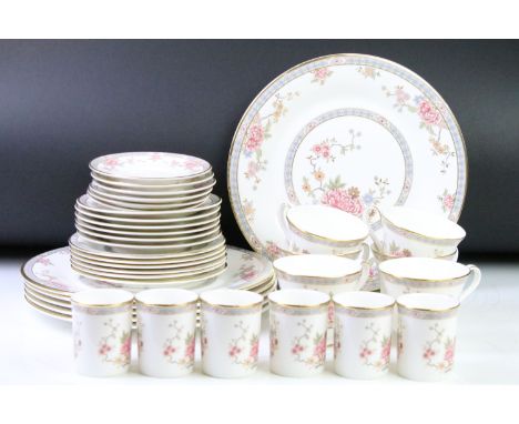 Royal Doulton Canton pattern tea service to include six tea cups and saucers, six coffee cups and saucers, and six plates. 
