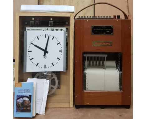 Time Recorder and a ZPA Pragotron Time Recorder 