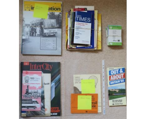 BRITISH RAIL 1970s – 2000s. BR Intercity Magazines and various Papers Pocket TTs Various booklet TTs Rover Ticket Flyers Poss