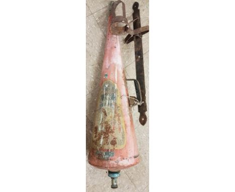 Old Fire Extinguisher and Mounting Bracket 