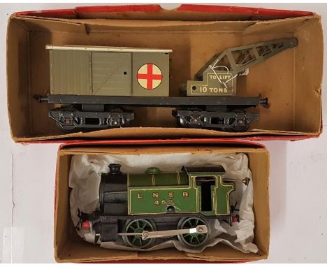 Hornby "0" Gauge No.40 Tank Locomotive (reversing) and a Breakdown Van and Crane - all boxed 