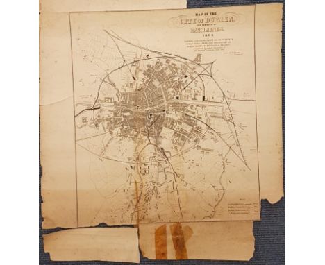 Map of the City of Dublin and the Township of Rathmines, 1864. Showing existing Railways and the Proposed Dublin Trunk railwa