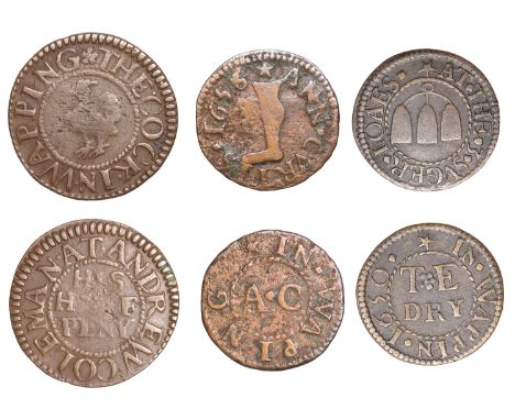 Wapping, Andrew Coleman, Halfpenny, 1.67g/6h (N 8525; BW. 3290); Ann Curtis, Farthing, 1658, 0.95g/6h (N 8508; BW. 3293); T[h