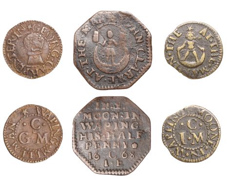 Wapping, George Carpenter, Farthing, 0.88g/6h (N 8507; BW. 3285); J[ohn] C[larke], Farthing, 0.83g/6h (N 8535; BW. 3289), oct