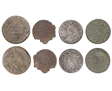Leeds, Joseph Beale and Myles Wawlmesley, Halfpenny, 1667, 1.57g/12h (N 9481b, this piece; D Suffolk 197A); Henry Coates, Hal