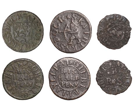 St Katharine’s Docks, R.S.B. the kinges head, Farthing, 0.90g/6h (N 8430; BW. 2592); Robert Blackburn, Halfpenny, 1.54g/12h (