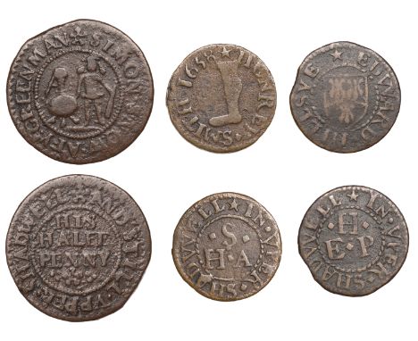 Upper Shadwell [The Highway], Edward Hillsye, Farthing, 0.99g/6h (N 8486; BW. Middlesex 182); Henrey Smith, Farthing, 1658, 0