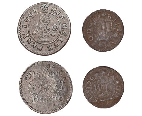 Bedale, William Lodge, Farthing, 1664, 1.22g/12h (N 5792; BW. 19), Halfpenny, 1668, 1.76g/12h (N 5794; BW. 18) [2]. First fai