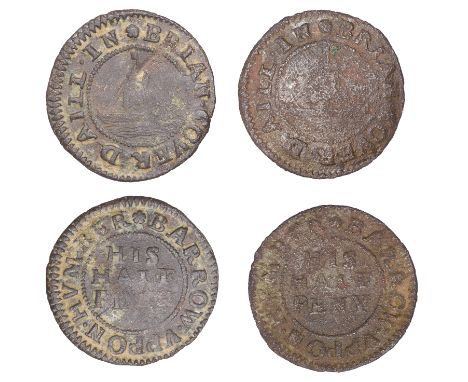 Barrow-upon-Humber, Brian Coverdaill, Halfpence (2), 1.45g/3h, 1.33g/3h (both OB 7b; N 2907 rev., different [earlier] obv.; B