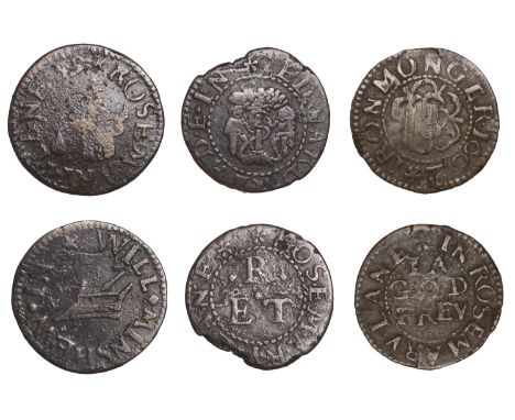 Rosemary Lane [Minories], Ja. Godfrey, Farthing, 1662, 0.87g/6h (N 7546b, this piece; BW. 2405); Will Minshew, Farthing, 1.03