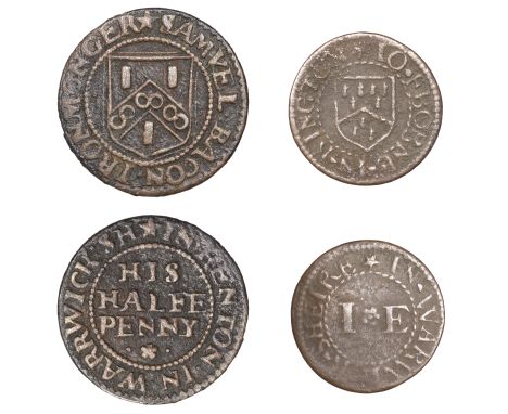 Kineton, Samuel Bacon, Halfpenny, 2.09g/12h (N 5333; BW. 109); Jo. Eborne, Farthing, 1.00g/6h (N 5334; BW. 111) [2]. First ve