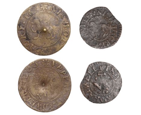 Upper Shadwell [The Highway], Nicholas Thory, Farthing, 0.74g/12h (N 8492; BW. Middlesex 201), Halfpenny, 1666, 1.22g/9h (N 8