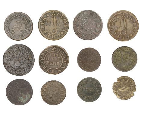 KENT, Canterbury, Tho. Baker, Halfpenny, 1667, 2.82g/6h (N 2394; BW. 42); Thomas Burden, Halfpenny, 1667, 0.95g/12h (N 2396; 
