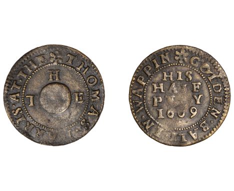Wapping, Thomas Harris, Halfpenny, 1669, 1.06g/12h (N –; BW. 3307). Weak in parts, otherwise about very fine, extremely rare 
